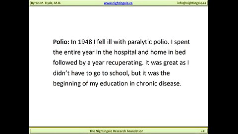 I fell ill with Polio in 1948 - Byron Hyde, MD