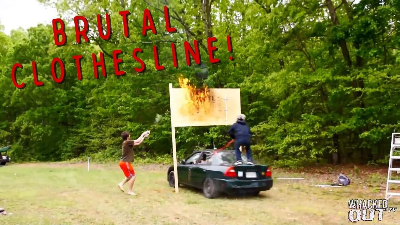 Epic Flaming Clothesline Challenge