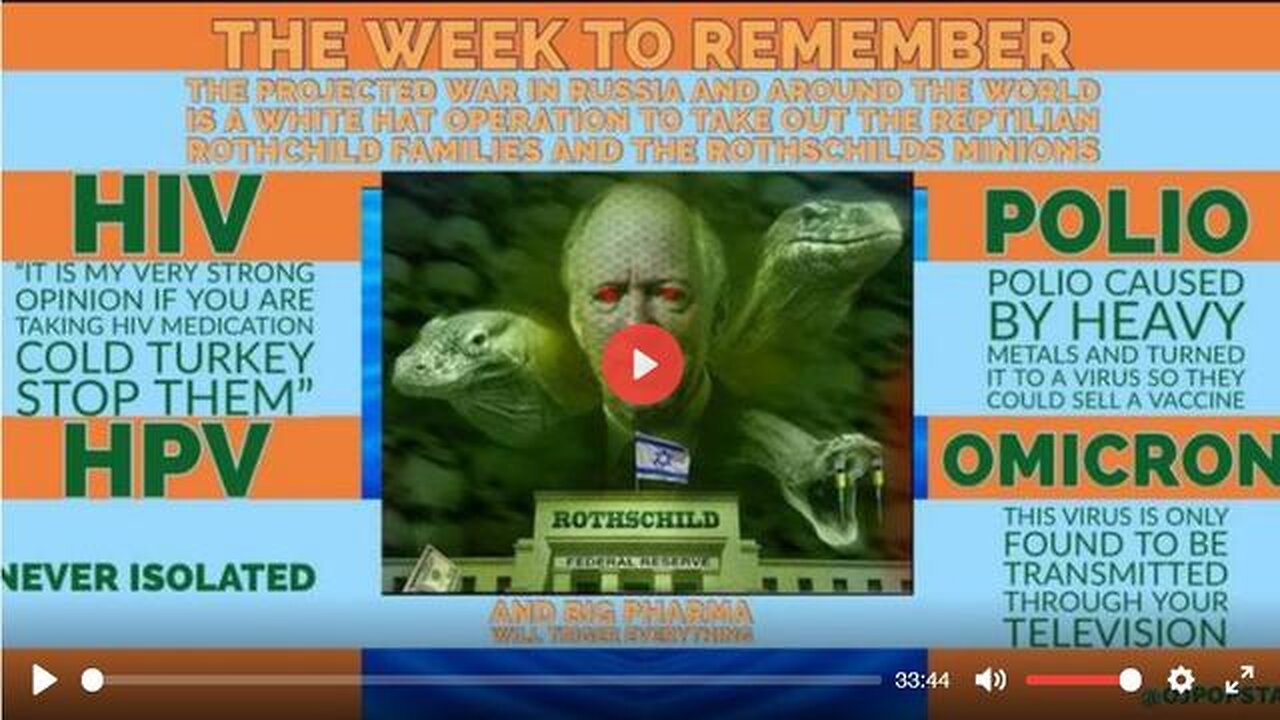 SHARIRAYE: THE WEEK TO REMEMBER - WHITE HAT OPERATION TO TAKE OUT ROTHSCHILD REPTILIAN FAMILIES
