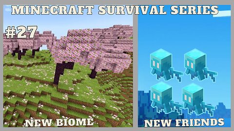 minecraft survival series, got cherry blossom saplings and new friends (allay) 100 days #minecraft
