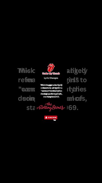 Under My Thumb Lyric Changes #shorts #rollingstones #rocknroll