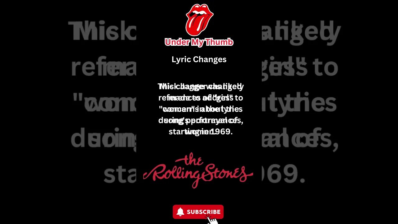 Under My Thumb Lyric Changes #shorts #rollingstones #rocknroll