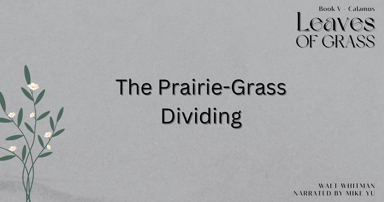 Leaves of Grass - Book 5 - The Prairie-Grass Dividing - Walt Whitman