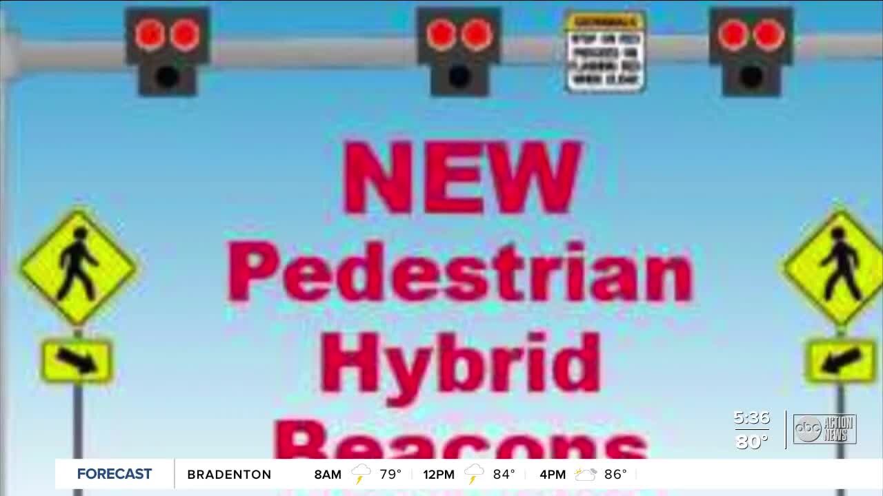 Pedestrian hybrid beacons designed to save lives along Busch Boulevard