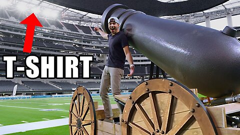 World's Largest T-Shirt Cannon (BREAKS THE ROOF)