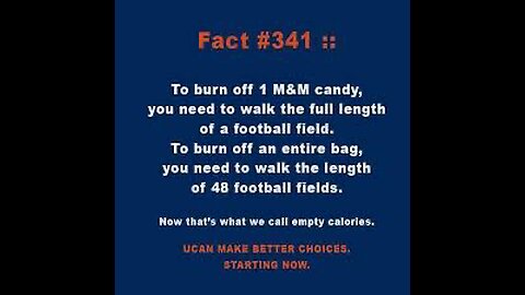 One M&Ms candy required walking a whole football field!