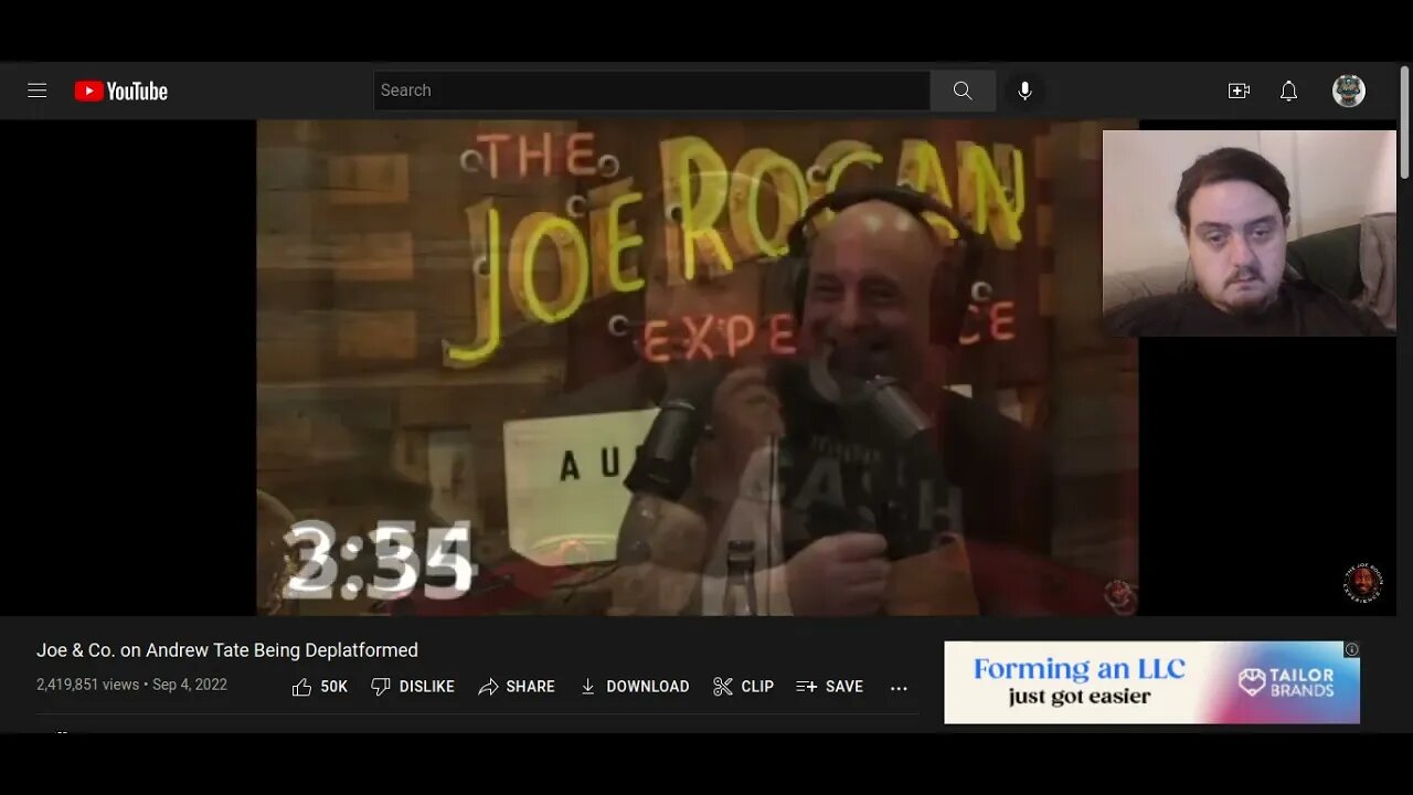 JOE ROGAN talking about ANDREW TATE REACTION