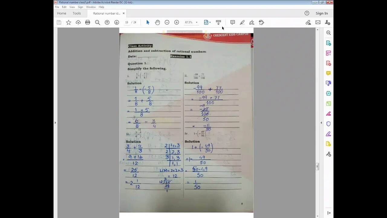 CLSS 7 MATHS A 6 4 2021EX 1 1