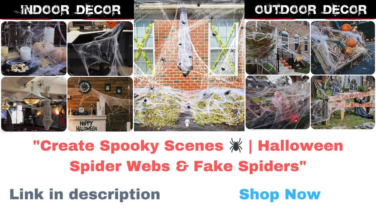 "Spooky Halloween Spider Webs Decorations|1400 sqft,150 Fake Spiders|Indoor & Outdoor Haunting Fun"