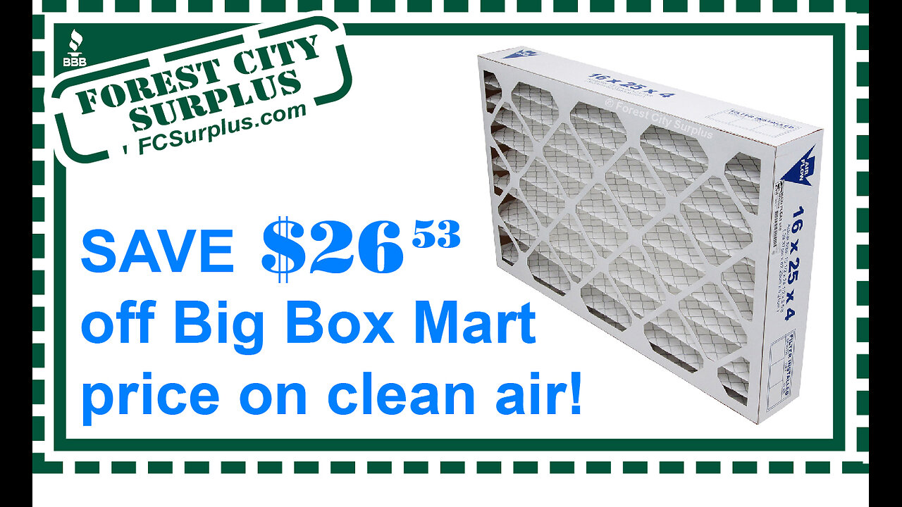 $14.95 FILTRATION LAB MAXI PLEAT™ MERV 8 PLEATED 16X20X4 FURNACE FILTER