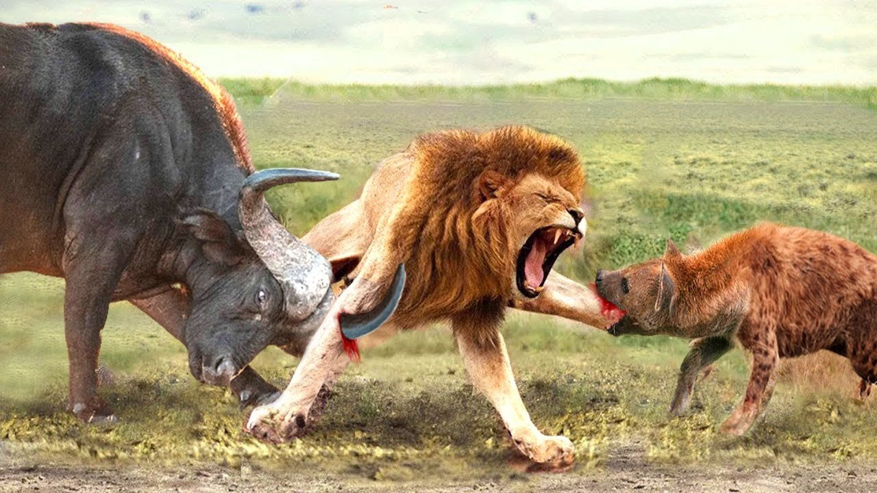 Shocking Moments When Painful Lions Are Attacked And Tortured By Africa's Deadliest Preys