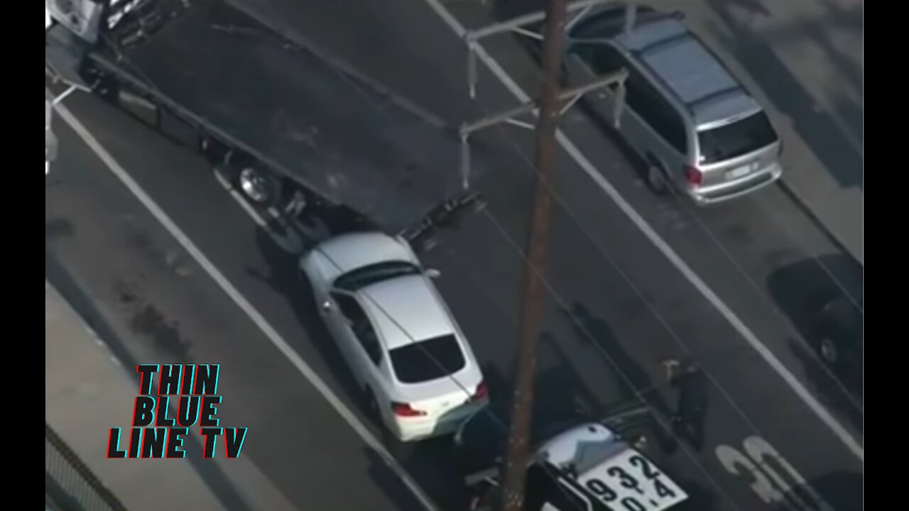 Tow Truck Ends Police Pursuit Of Suspect Of Assault With A Deadly Weapon On A Police Officer