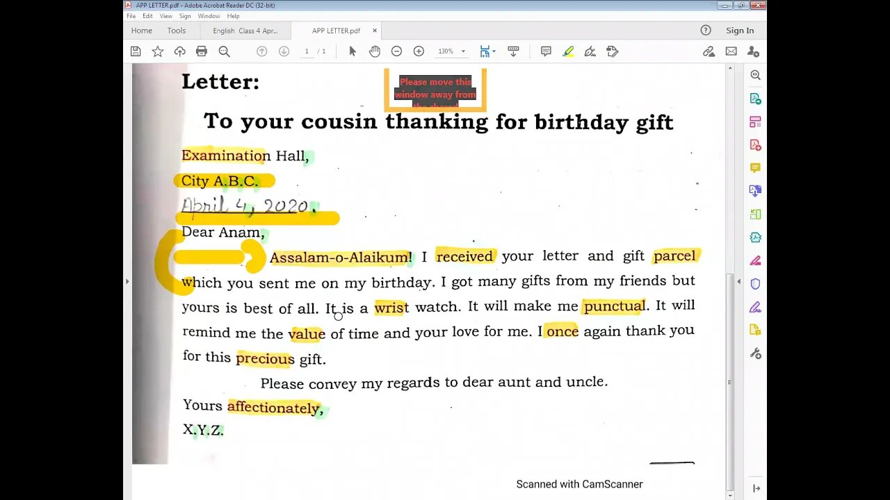 Eng B Class 4 13 Apr 21