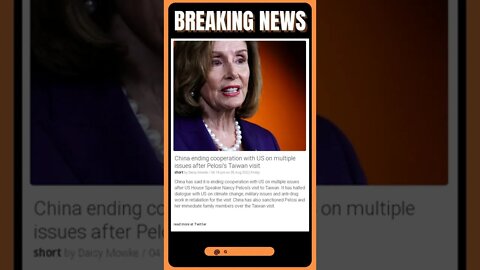 Latest Headlines: China ending cooperation with US on multiple issues after Pelosi's Taiwan visit