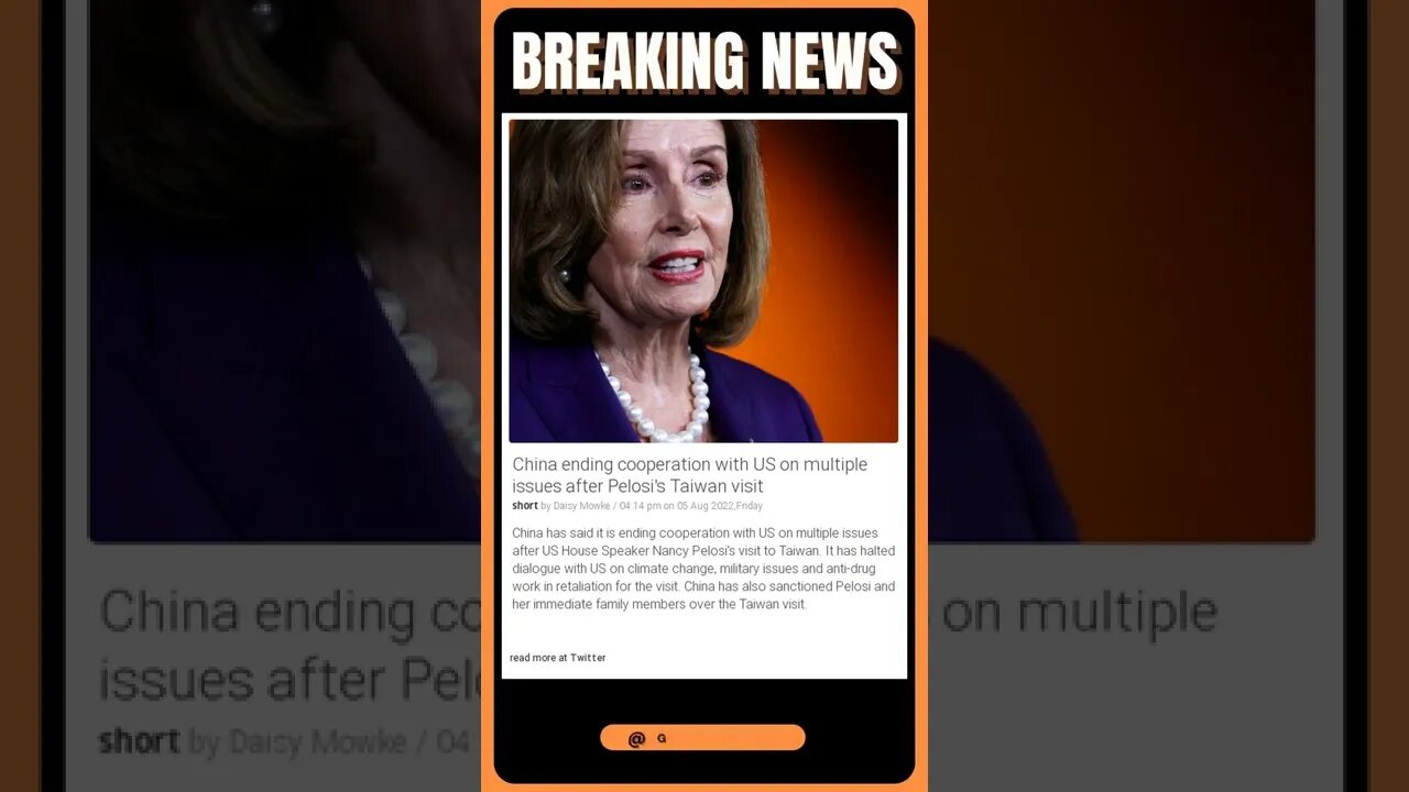 Latest Headlines: China ending cooperation with US on multiple issues after Pelosi's Taiwan visit