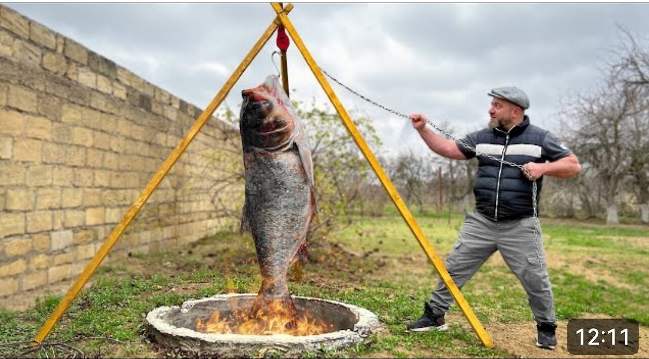 A Huge Fish Baked Whole In A Tandoor! A Giant Recipe With Exquisi