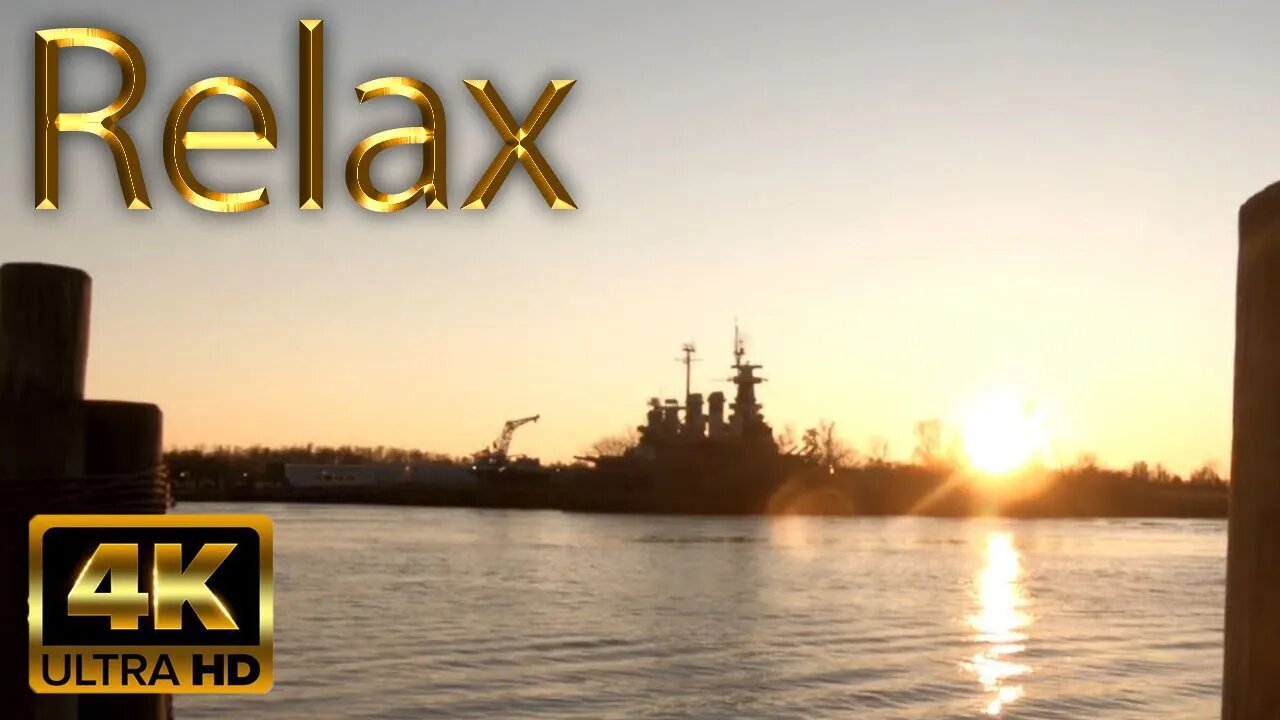 Cape Fear River Walk Sunset | Flowing Water Ambience