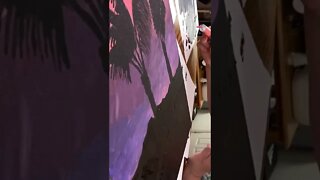 Signing the Palm Tree 🌴 Sunset Painting