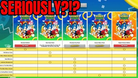 Sonic Origins PREORDERS/Editions ARE A DISASTER - I Thought We Were Past This