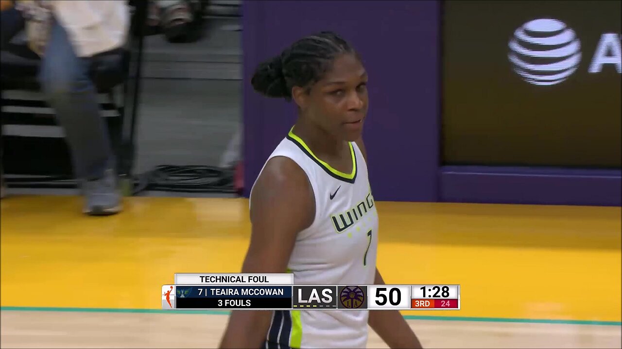 McCowan Gets Technical For Tossing Ball At Ref When He Calls Foul On Her | LA Sparks vs Dallas Wings