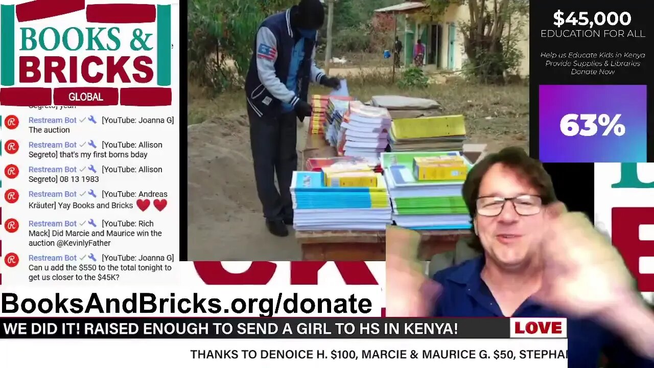 CHARITY TELETHON FOR KENYA KIDS: Join us at BooksAndBricks.org/telethon