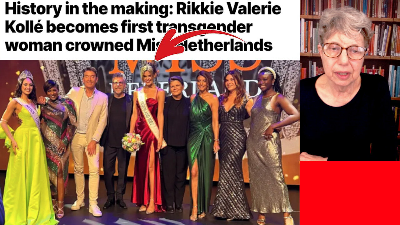 A surprisingly tall winner of the Miss Netherlands competition