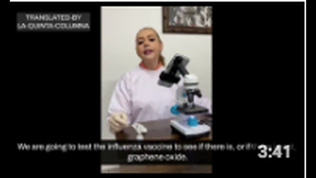 Dr. Liliana Zelada analyzes the influenza vaccine. It contains graphene oxide