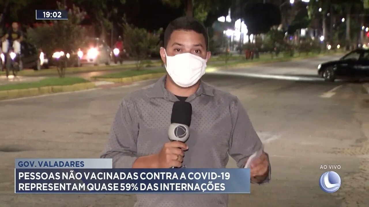 Pessoas não vacinadas contra a covid-19 representam quase 59 por cento das internações