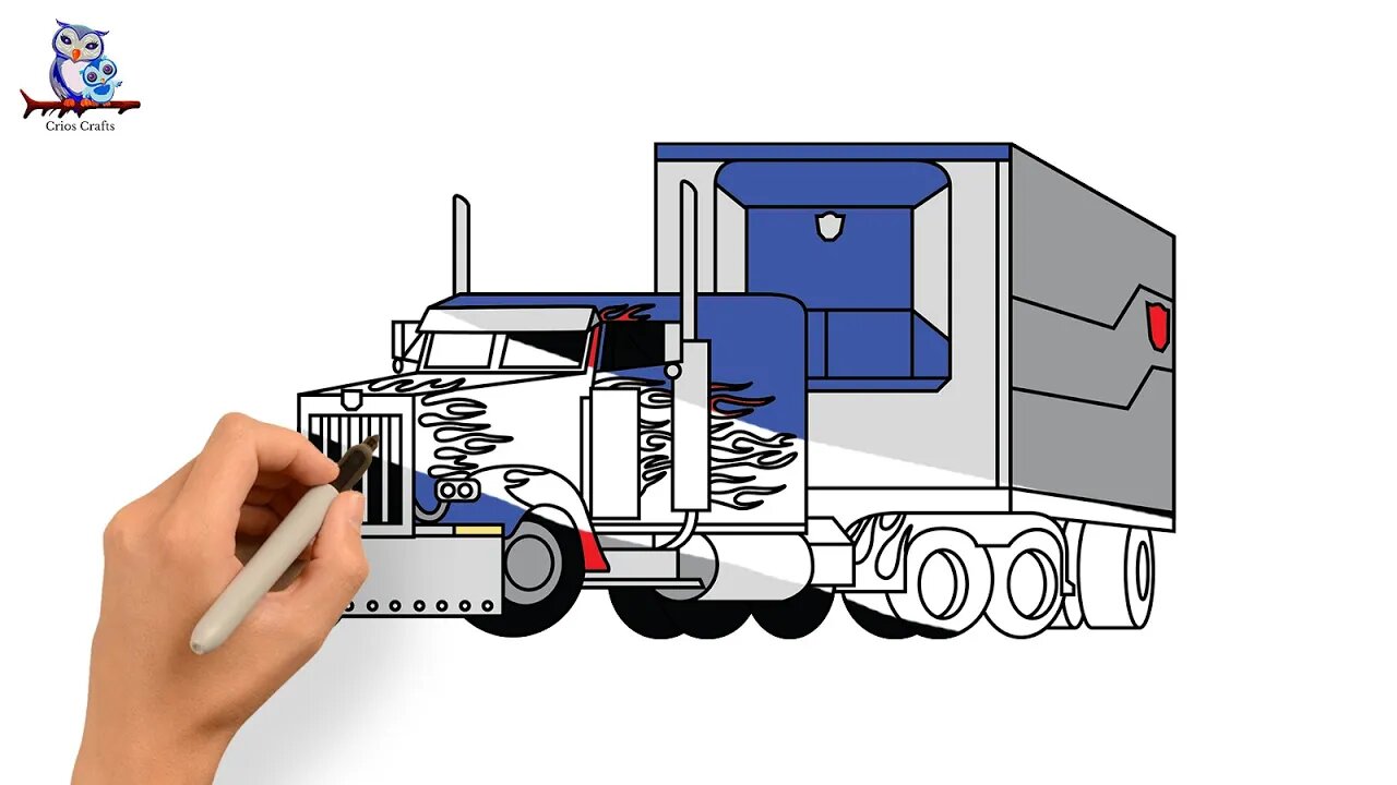 How to Draw Optimus Prime G1 Truck Transformers - Art Tutorial