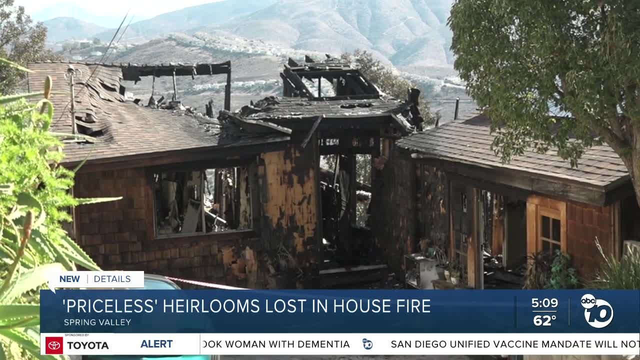 'Priceless' heirlooms lost in Spring Valley house fire