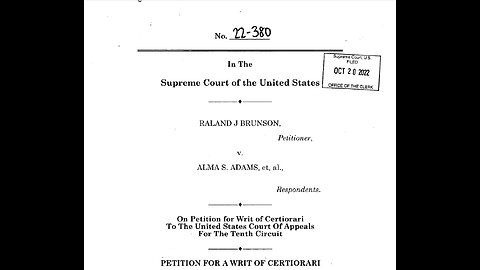 Supreme Court: Brunson Vs. Adams