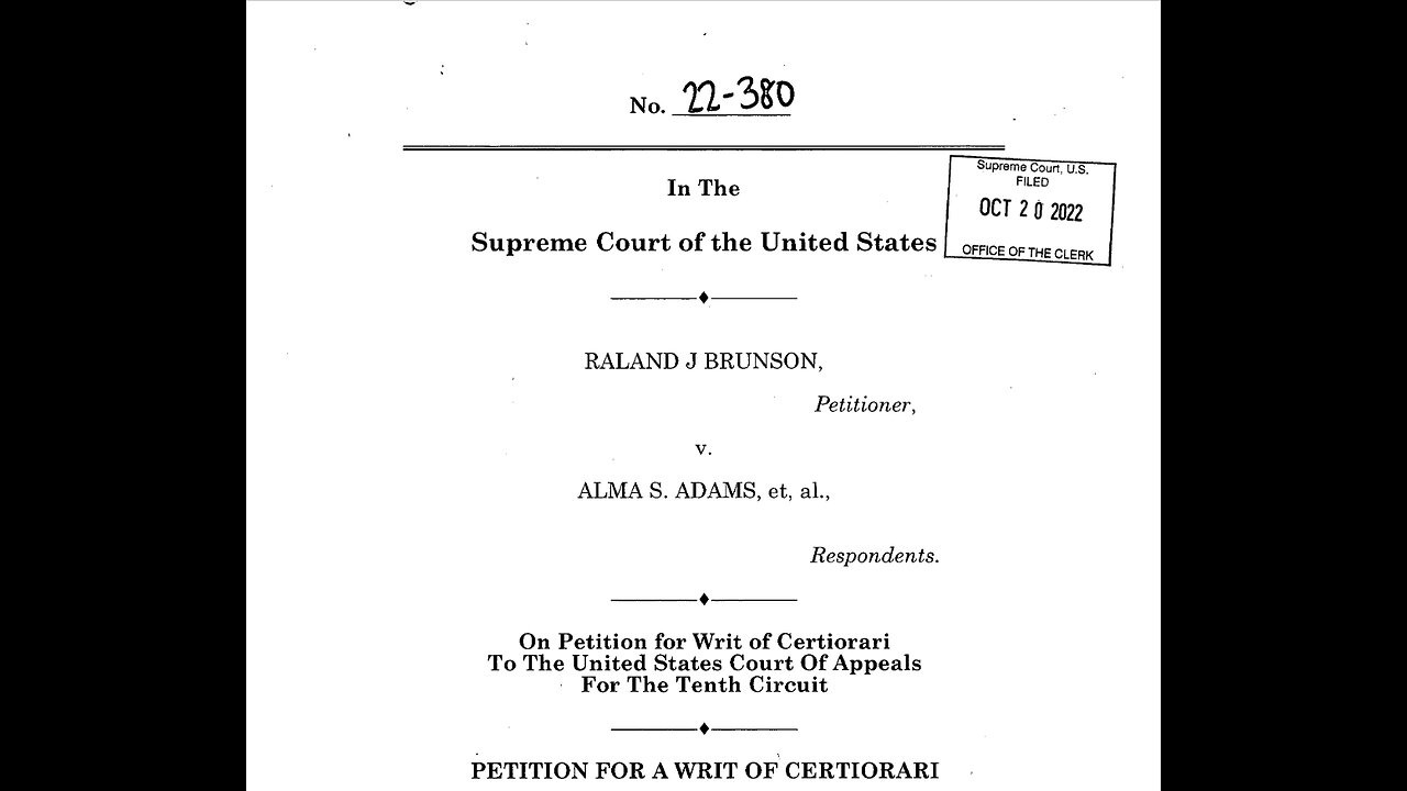 Supreme Court: Brunson Vs. Adams