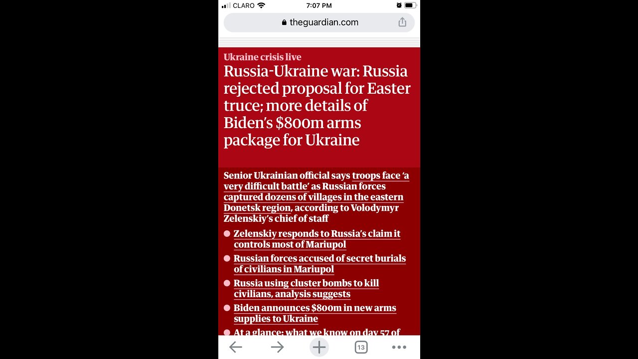 Biden $800 million military aid to the Ukraine