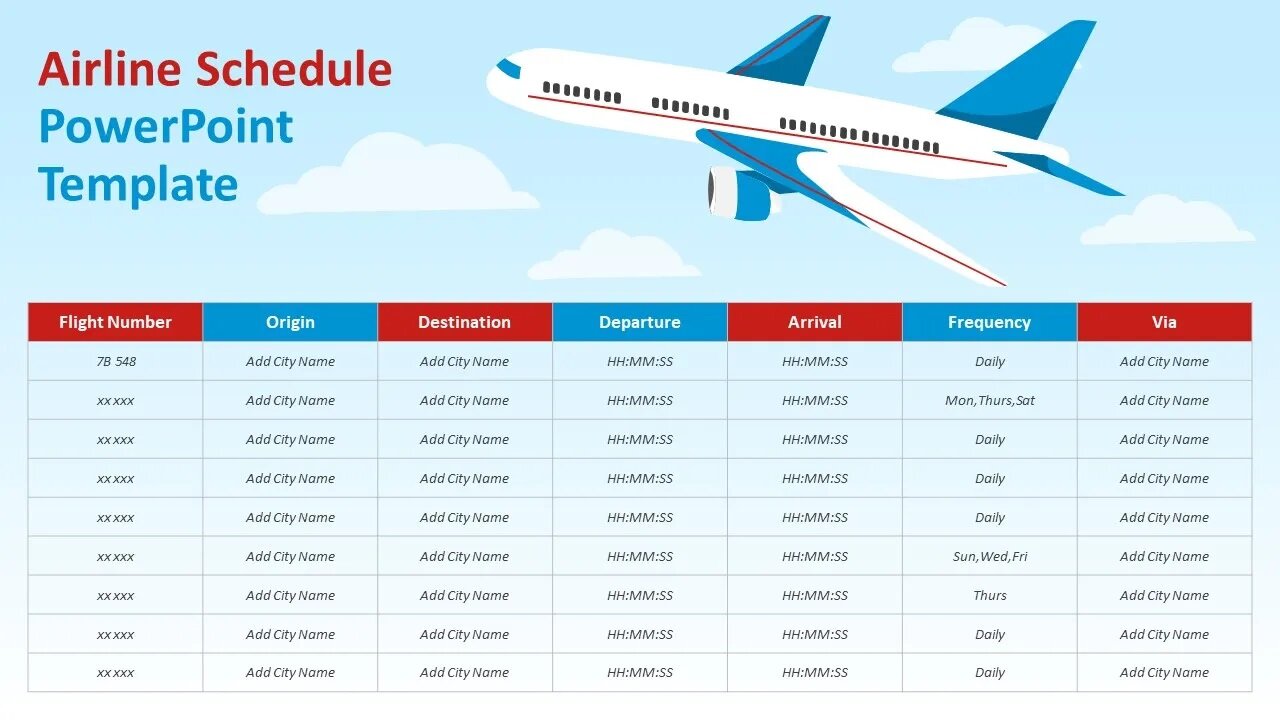 Airline Schedule PowerPoint Template