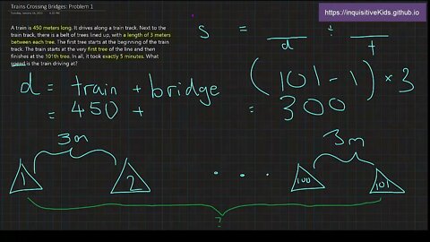 Trains Crossing Bridges: Problem 1