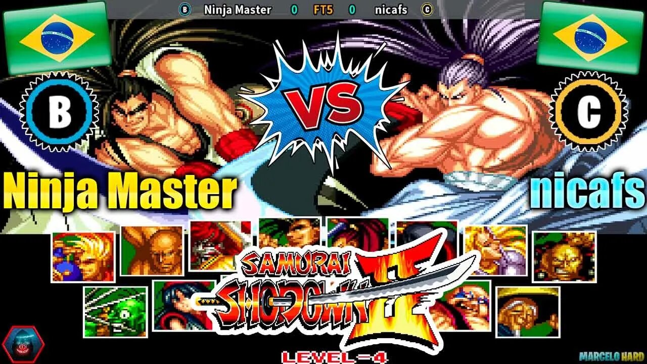 Samurai Shodown II (Ninja Master Vs. nicafs) [Brazil Vs. Brazil]