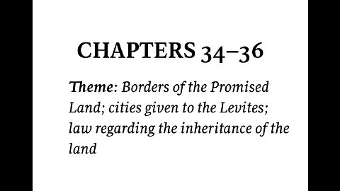 Numbers Chapter 34-35-36 (Bible Study)