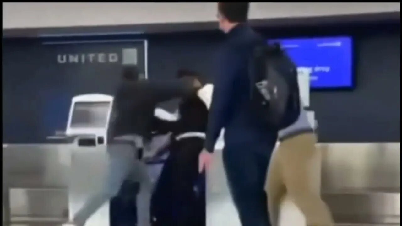 Newark Airport original full-length fight video.