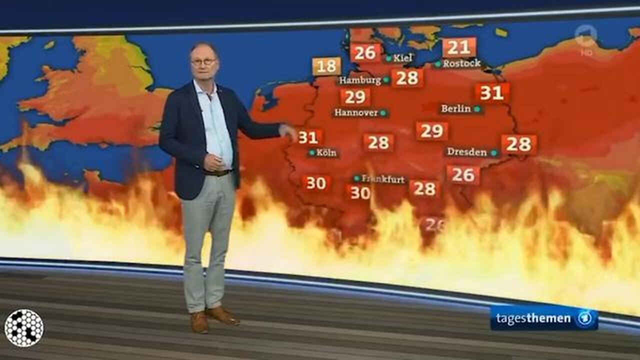 🇩🇪📺🔥🥴 - GERMAN WEATHER NEWS STATION ADDS FLAMES ON THEIR WEATHER REPORT SCREENS!!!