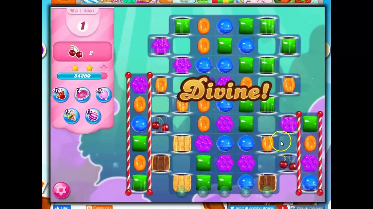 Candy Crush Level 3601 Talkthrough, 20 Moves 0 Boosters