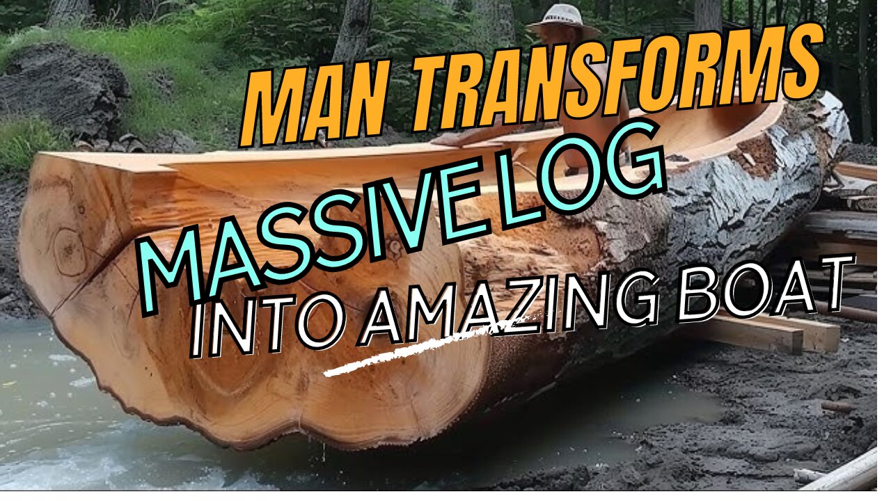 Man Transforms Massive Log into Amazing Boat | Start to Finish