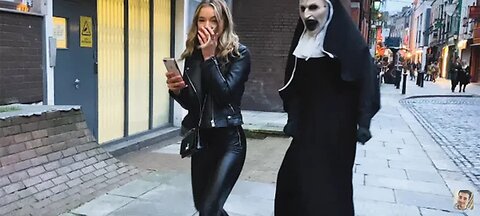 She has no idea what's behind Her | Craziest Reactions | The Nun Prank