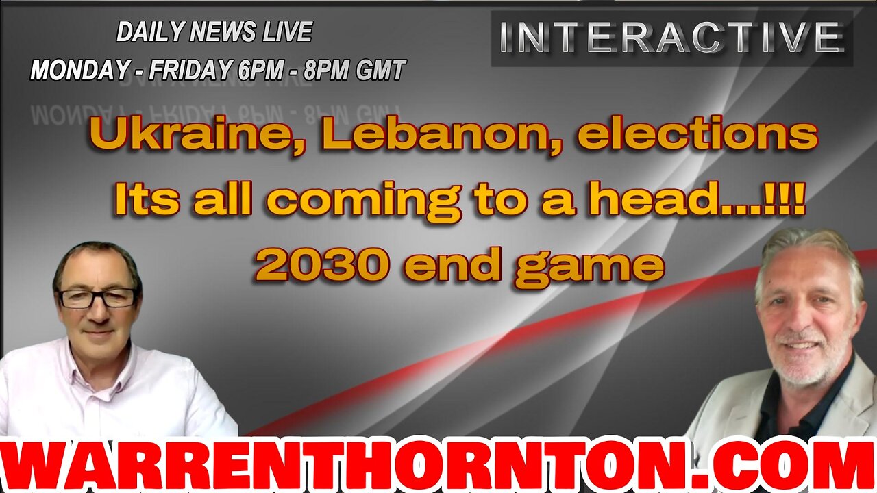 Ukraine, Lebanon, elections - Its all coming to a head...!!! 2030 end game with Lee Slaughter