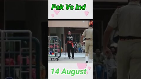 Pakistan vs India Parade Ceremony at wagha Border _ 14 August#viralvideo