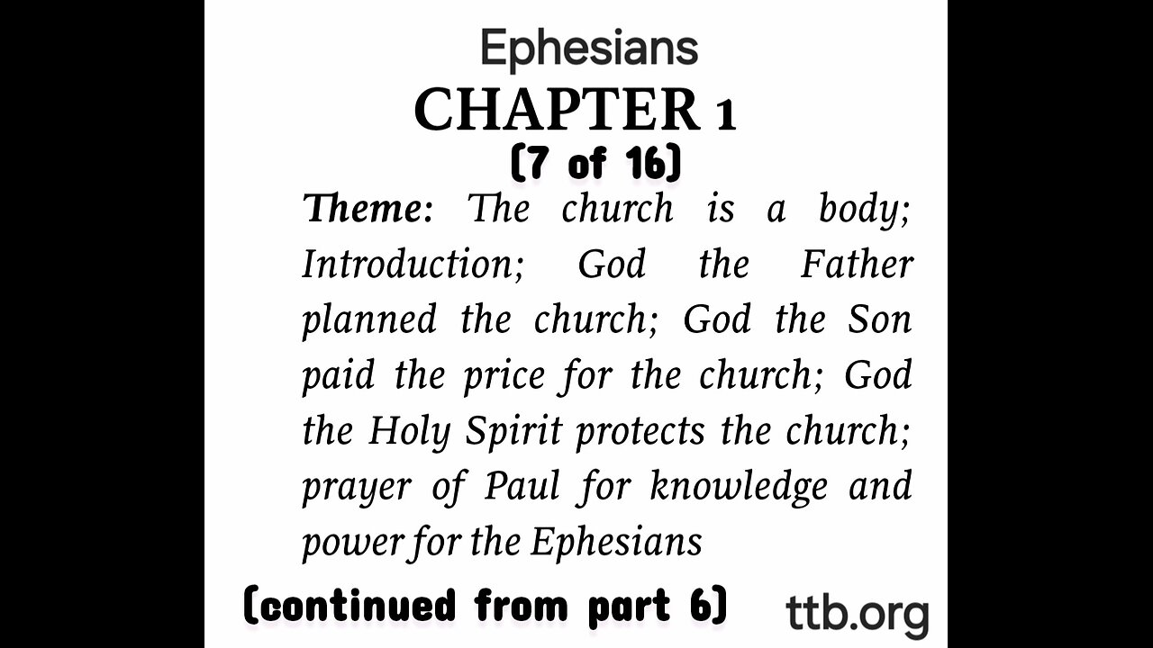 Ephesians Chapter 1 (Bible Study) (7 of 16)