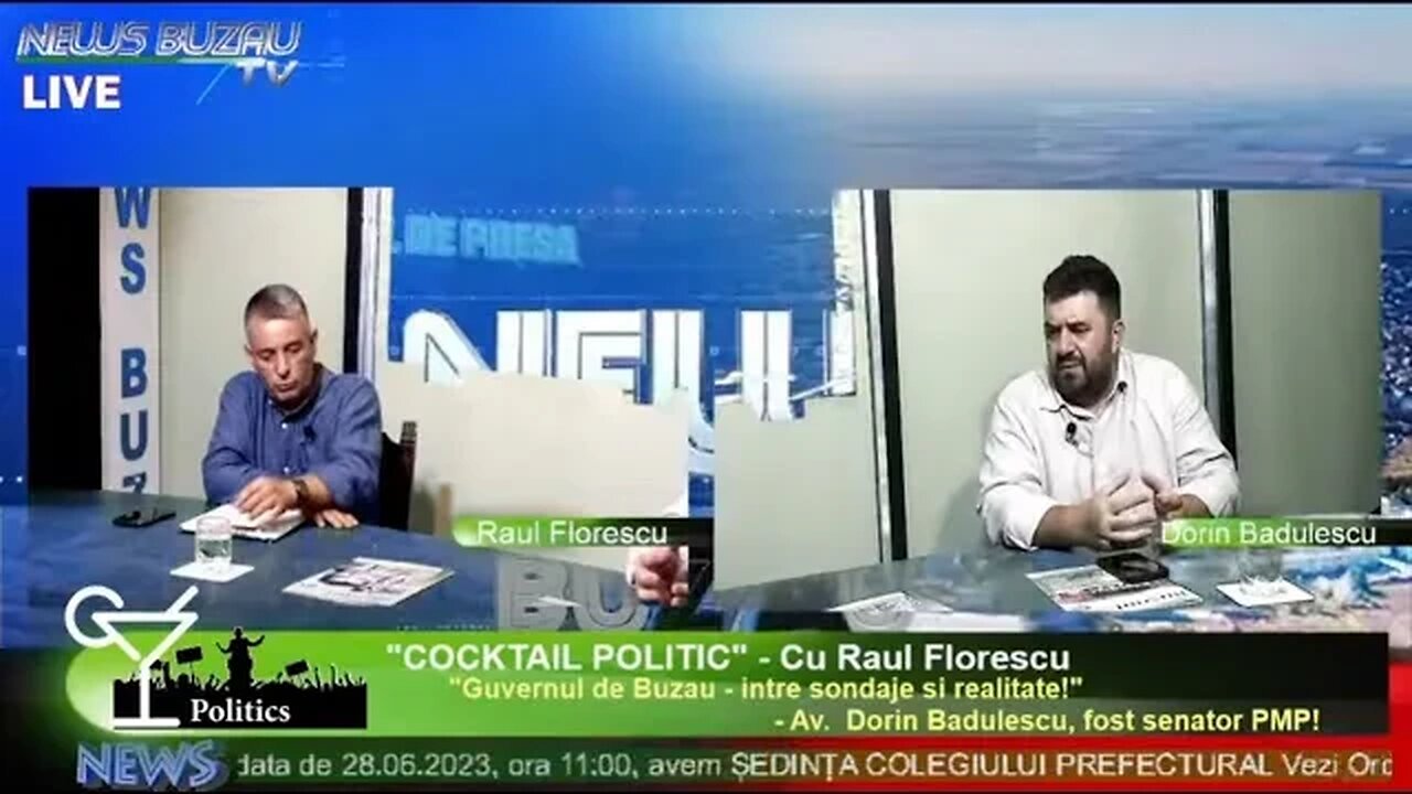 LIVE - TV NEWS BUZAU - COCKTAIL POLITIC, cu Raul Florescu. "Guvernul de Buzau - intre sondaje si …