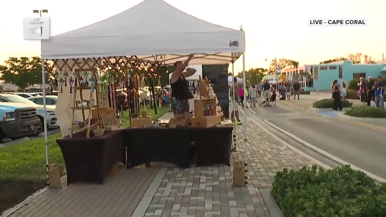 Vendors, artists and musicians at Cape Coral's first Fusion Walk