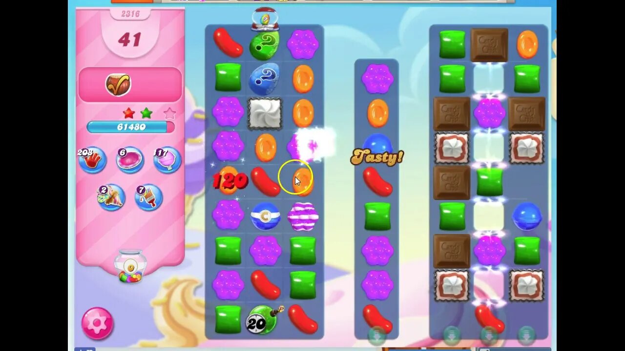 Candy Crush Level 2316 Audio Talkthrough, 3 Stars 0 Boosters