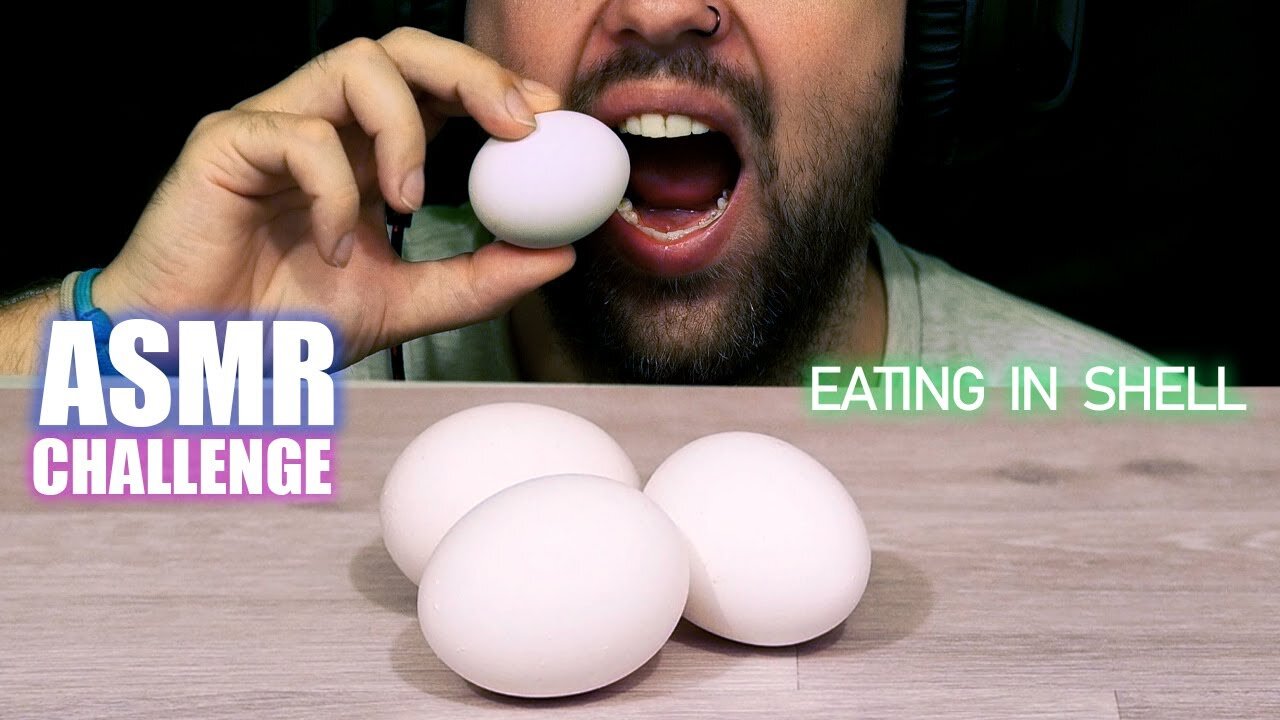 ASMR CHALLENGE CRUNCHY 🥚 EGG IN SHELL | EATING SOUND (NO TALKING)