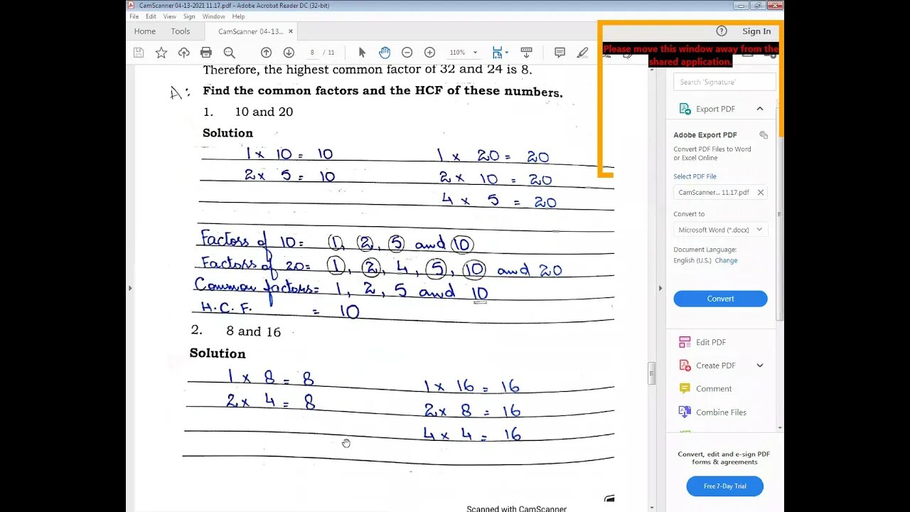 Math A Class 4 26 April 21